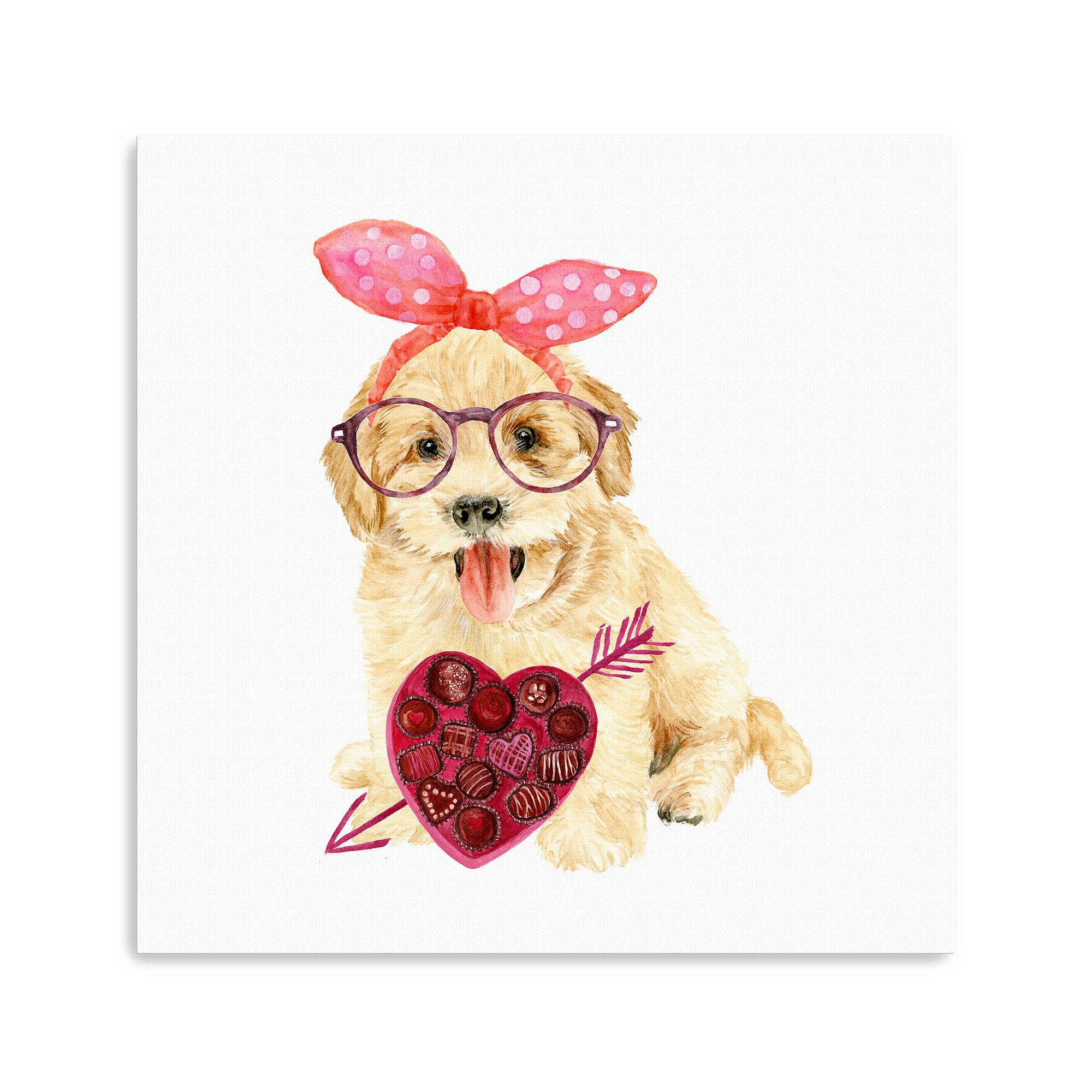 Valentine Puppy IV Canvas Giclée Art